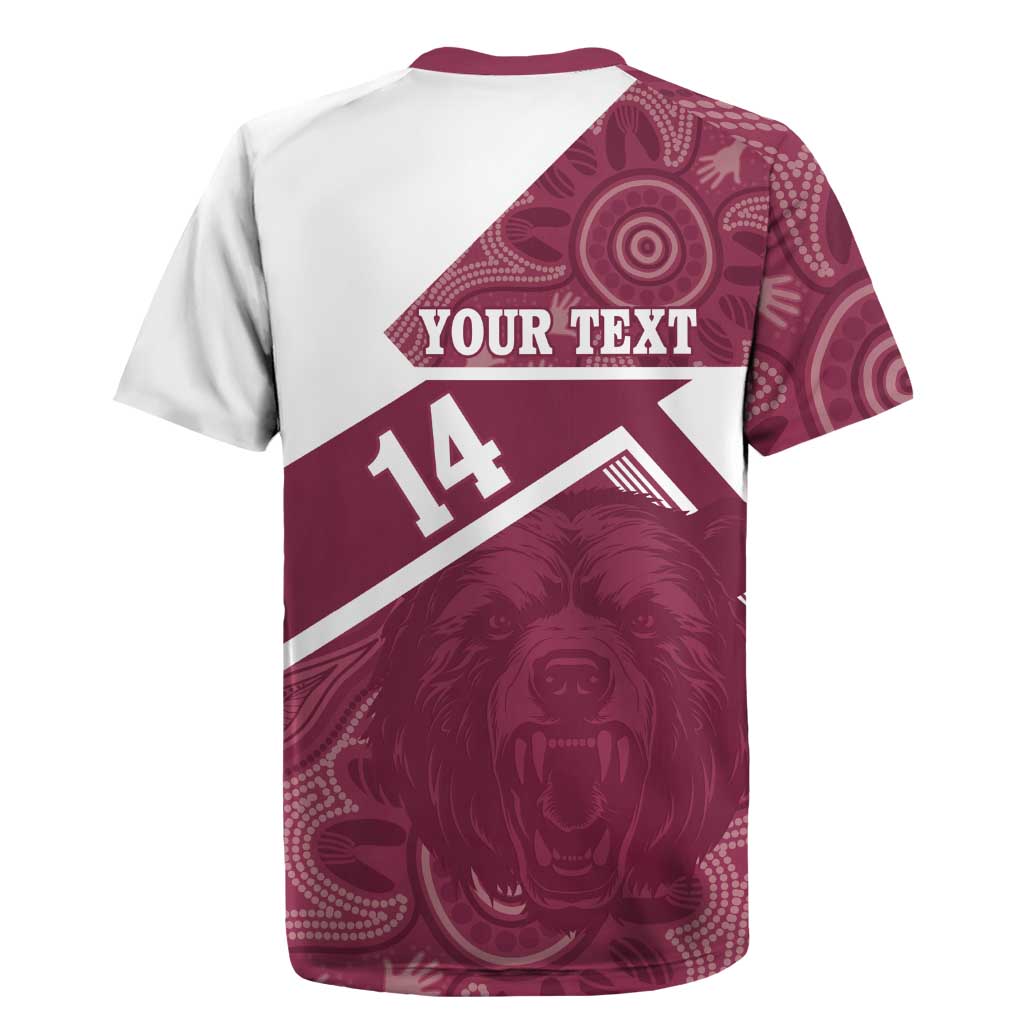 Burleigh Rugby Custom Rugby Jersey Go Bears Maroon Aboriginal Art - Aussie Hoodie