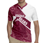 Burleigh Rugby Custom Rugby Jersey Go Bears Maroon Aboriginal Art - Aussie Hoodie