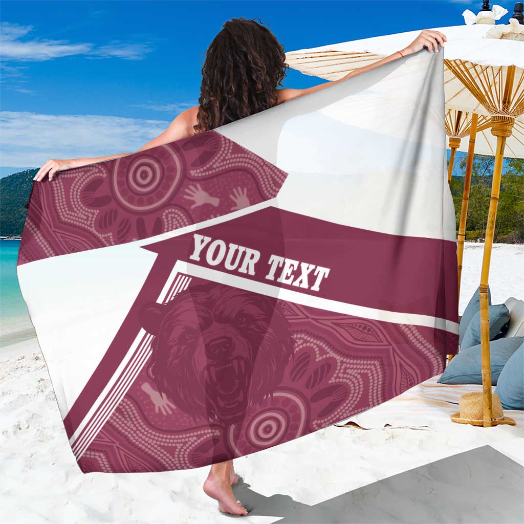 Burleigh Rugby Custom Sarong Go Bears Maroon Aboriginal Art - Aussie Hoodie