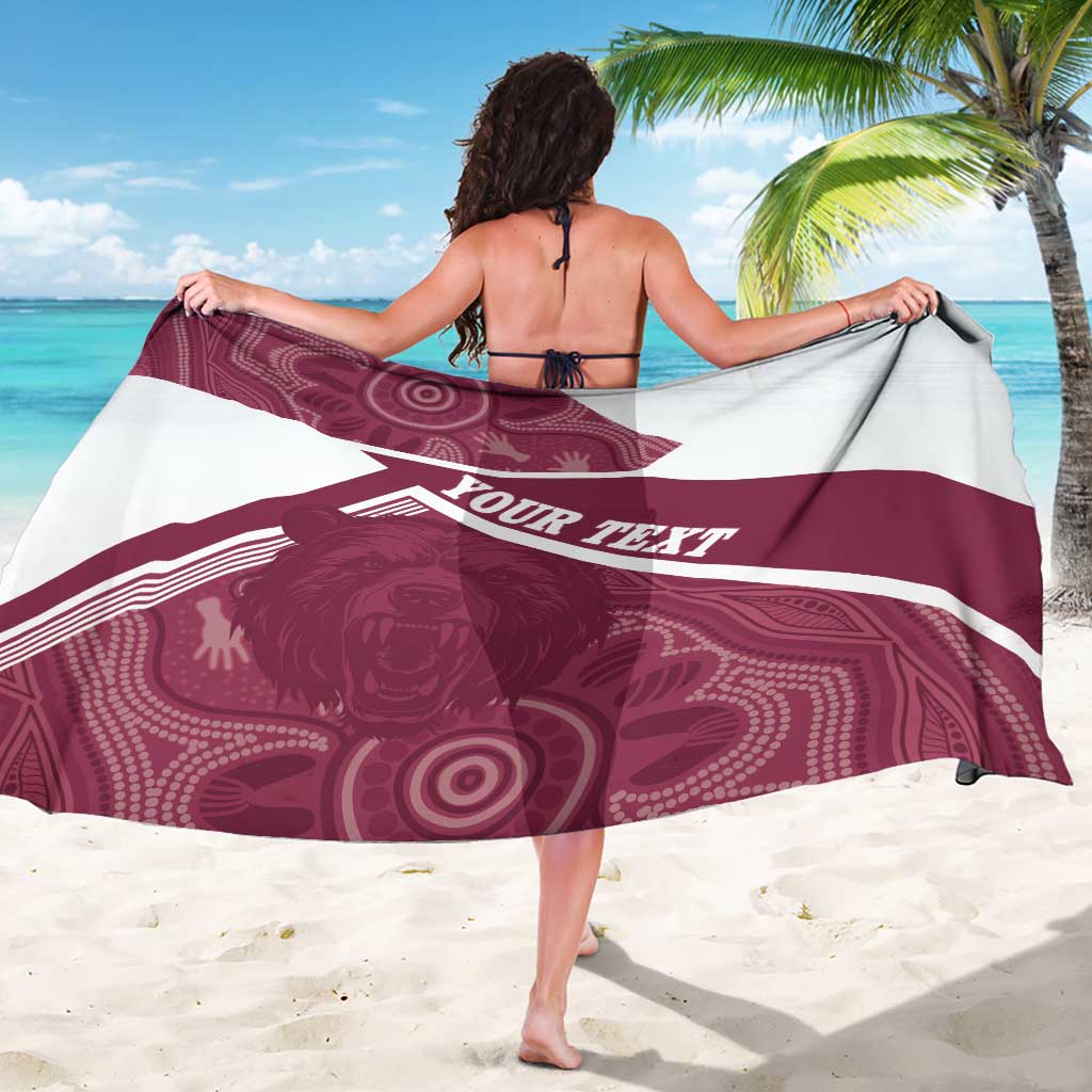 Burleigh Rugby Custom Sarong Go Bears Maroon Aboriginal Art - Aussie Hoodie
