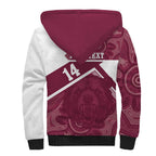Burleigh Rugby Custom Sherpa Hoodie Go Bears Maroon Aboriginal Art - Aussie Hoodie