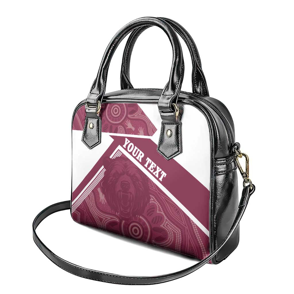 Burleigh Rugby Custom Shoulder Handbag Go Bears Maroon Aboriginal Art - Aussie Hoodie
