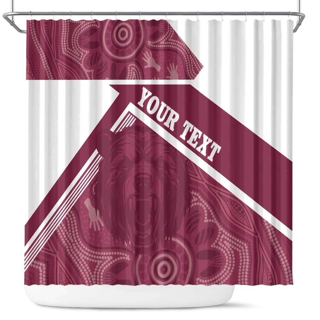 Burleigh Rugby Custom Shower Curtain Go Bears Maroon Aboriginal Art - Aussie Hoodie