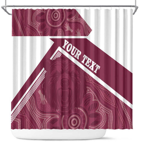 Burleigh Rugby Custom Shower Curtain Go Bears Maroon Aboriginal Art - Aussie Hoodie