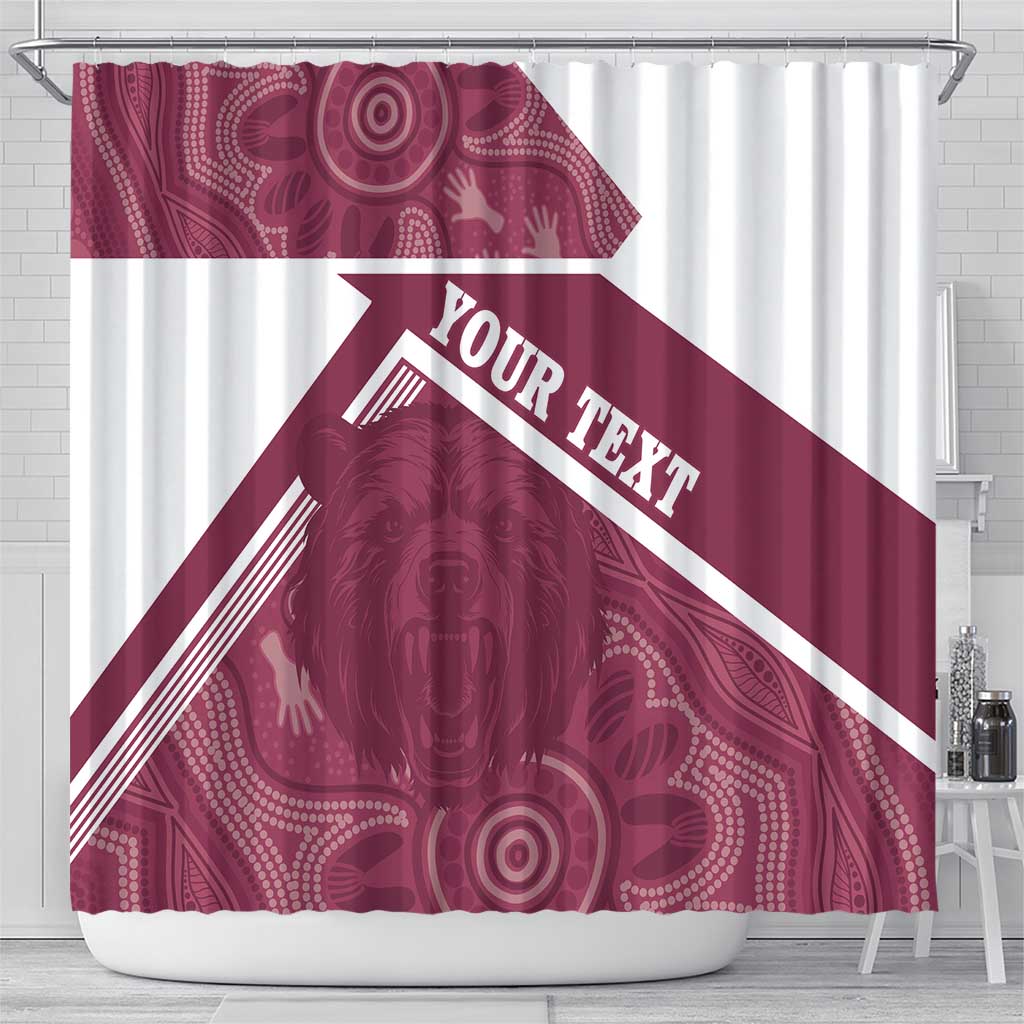 Burleigh Rugby Custom Shower Curtain Go Bears Maroon Aboriginal Art - Aussie Hoodie