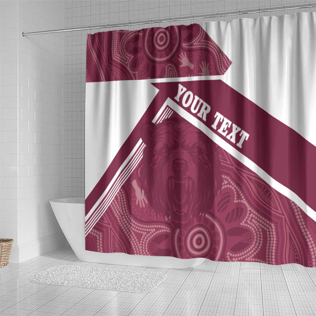 Burleigh Rugby Custom Shower Curtain Go Bears Maroon Aboriginal Art - Aussie Hoodie