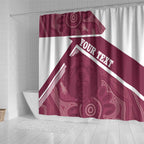 Burleigh Rugby Custom Shower Curtain Go Bears Maroon Aboriginal Art - Aussie Hoodie