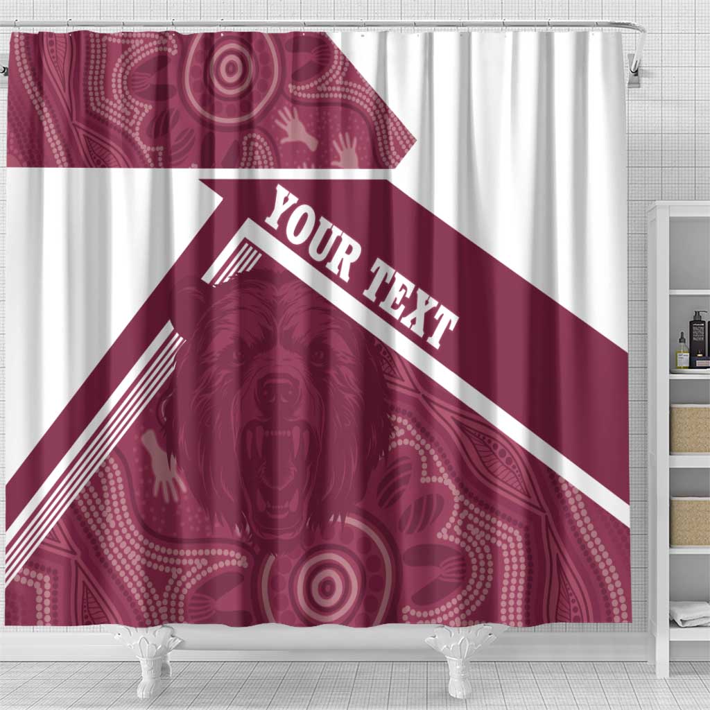 Burleigh Rugby Custom Shower Curtain Go Bears Maroon Aboriginal Art - Aussie Hoodie