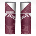 Burleigh Rugby Custom Skinny Tumbler Go Bears Maroon Aboriginal Art - Aussie Hoodie