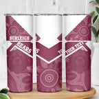 Burleigh Rugby Custom Skinny Tumbler Go Bears Maroon Aboriginal Art - Aussie Hoodie