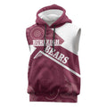 Burleigh Rugby Custom Sleeveless Hoodie Go Bears Maroon Aboriginal Art - Aussie Hoodie