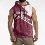 Burleigh Rugby Custom Sleeveless Hoodie Go Bears Maroon Aboriginal Art - Aussie Hoodie