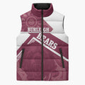 Burleigh Rugby Custom Sleeveless Puffer Jacket Go Bears Maroon Aboriginal Art - Aussie Hoodie