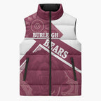 Burleigh Rugby Custom Sleeveless Puffer Jacket Go Bears Maroon Aboriginal Art - Aussie Hoodie