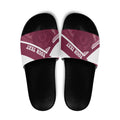 Burleigh Rugby Custom Slide Sandals Go Bears Maroon Aboriginal Art - Aussie Hoodie
