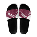 Burleigh Rugby Custom Slide Sandals Go Bears Maroon Aboriginal Art - Aussie Hoodie