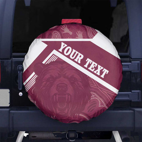 Burleigh Rugby Custom Spare Tire Cover Go Bears Maroon Aboriginal Art - Aussie Hoodie