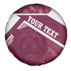 Burleigh Rugby Custom Spare Tire Cover Go Bears Maroon Aboriginal Art - Aussie Hoodie