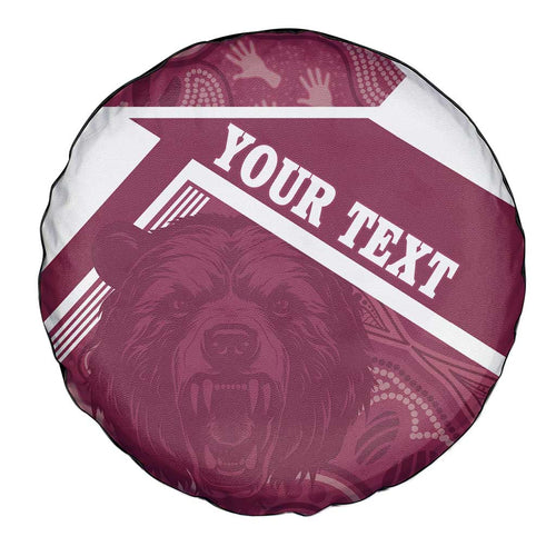 Burleigh Rugby Custom Spare Tire Cover Go Bears Maroon Aboriginal Art - Aussie Hoodie
