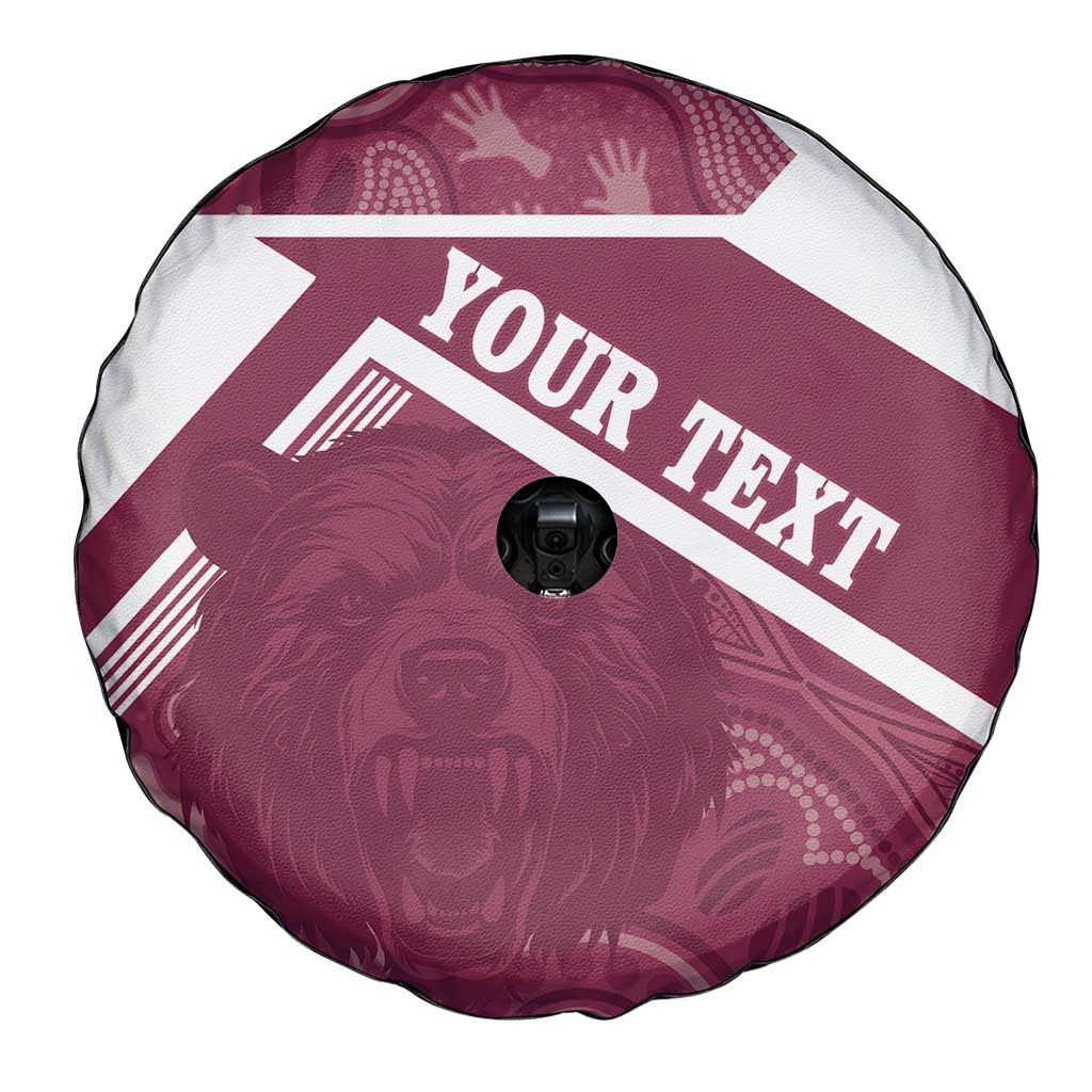 Burleigh Rugby Custom Spare Tire Cover Go Bears Maroon Aboriginal Art - Aussie Hoodie