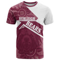 Burleigh Rugby Custom T Shirt Go Bears Maroon Aboriginal Art - Aussie Hoodie