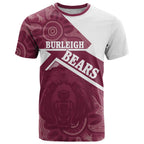 Burleigh Rugby Custom T Shirt Go Bears Maroon Aboriginal Art - Aussie Hoodie