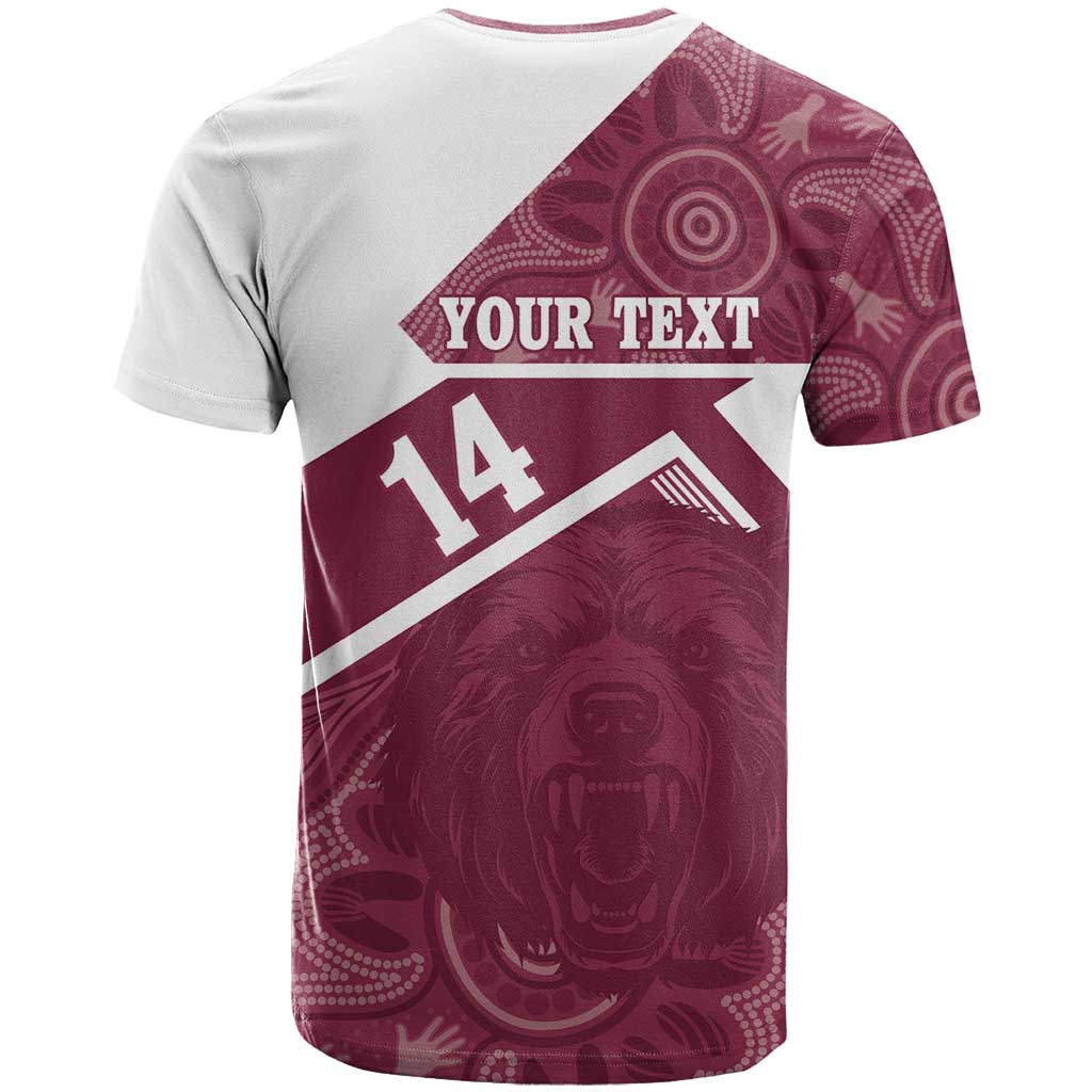 Burleigh Rugby Custom T Shirt Go Bears Maroon Aboriginal Art - Aussie Hoodie