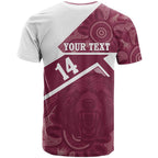 Burleigh Rugby Custom T Shirt Go Bears Maroon Aboriginal Art - Aussie Hoodie