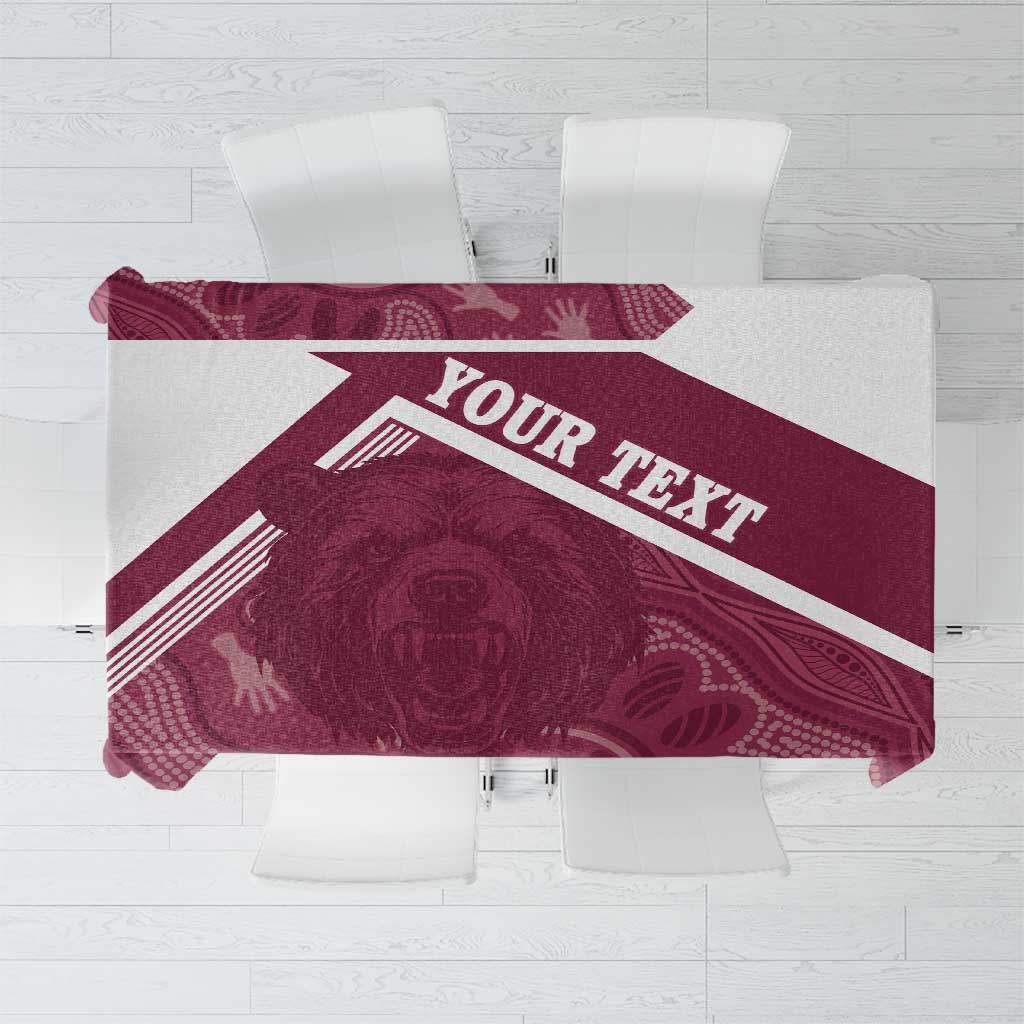 Burleigh Rugby Custom Tablecloth Go Bears Maroon Aboriginal Art - Aussie Hoodie
