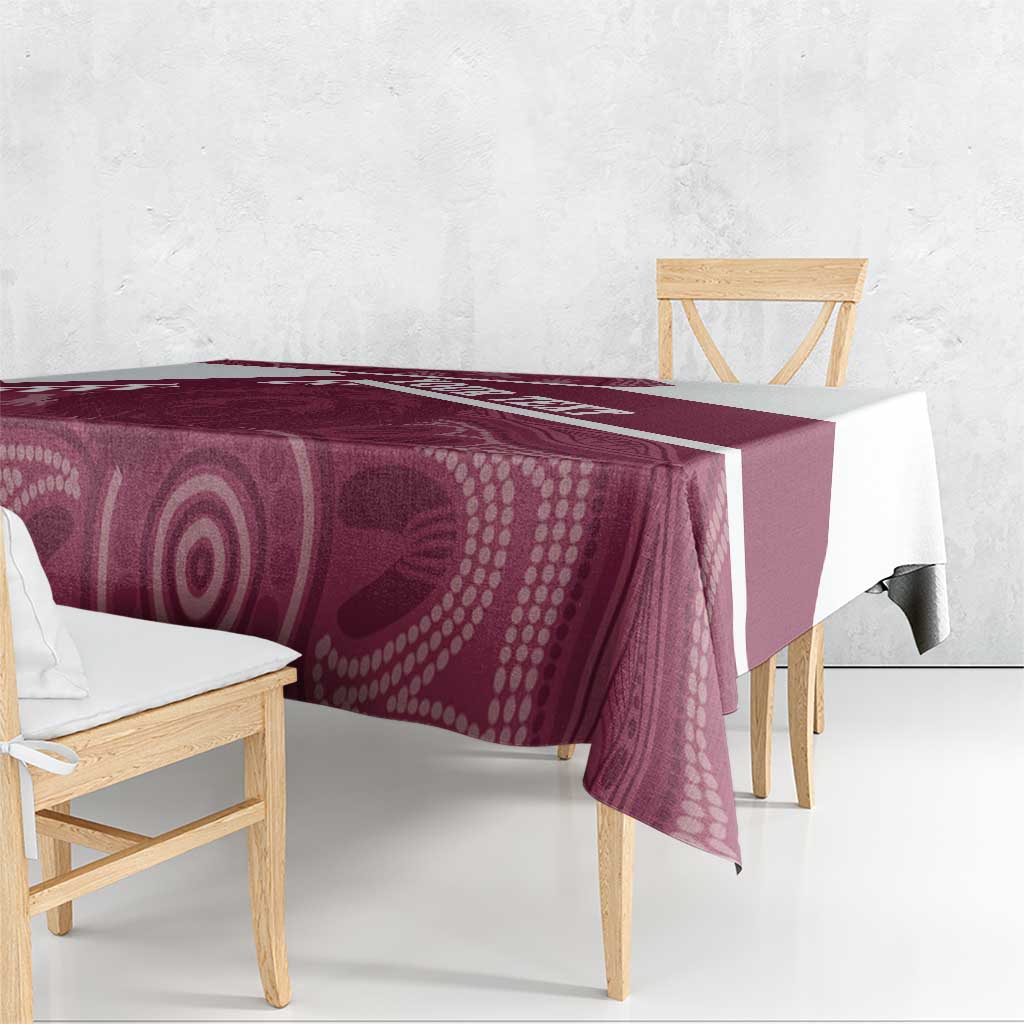 Burleigh Rugby Custom Tablecloth Go Bears Maroon Aboriginal Art - Aussie Hoodie