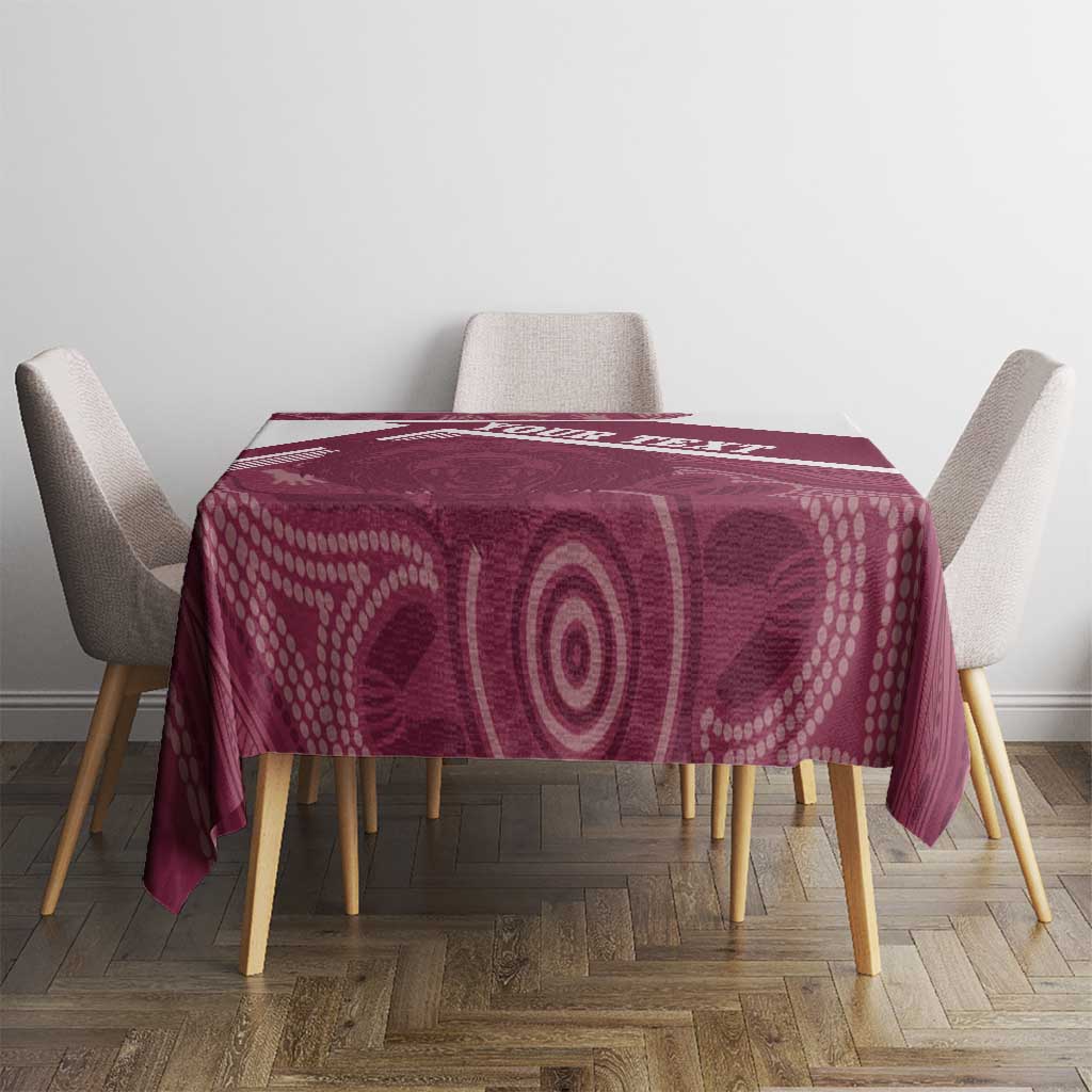Burleigh Rugby Custom Tablecloth Go Bears Maroon Aboriginal Art - Aussie Hoodie