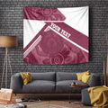 Burleigh Rugby Custom Tapestry Go Bears Maroon Aboriginal Art - Aussie Hoodie