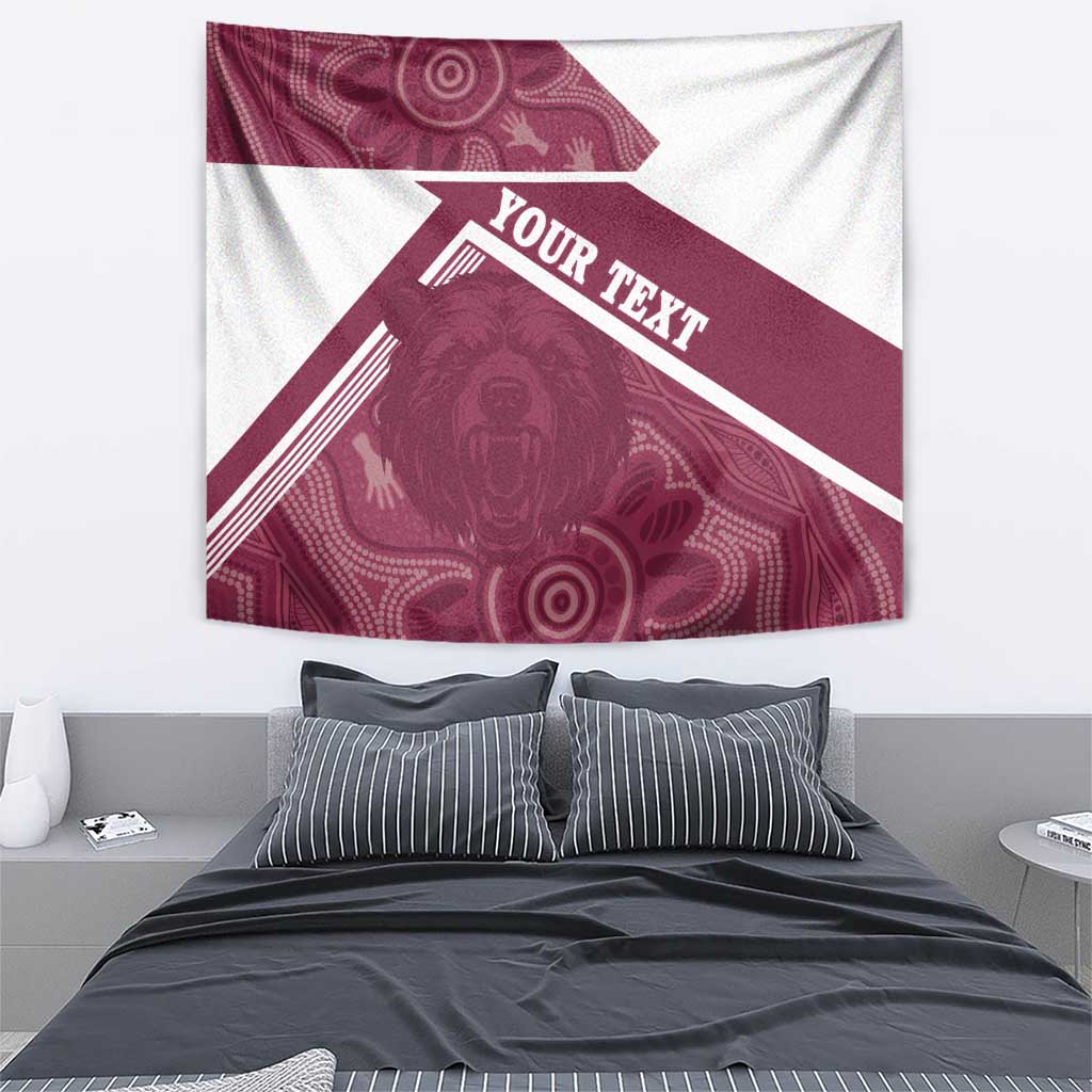 Burleigh Rugby Custom Tapestry Go Bears Maroon Aboriginal Art - Aussie Hoodie