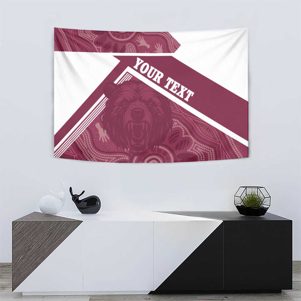 Burleigh Rugby Custom Tapestry Go Bears Maroon Aboriginal Art - Aussie Hoodie