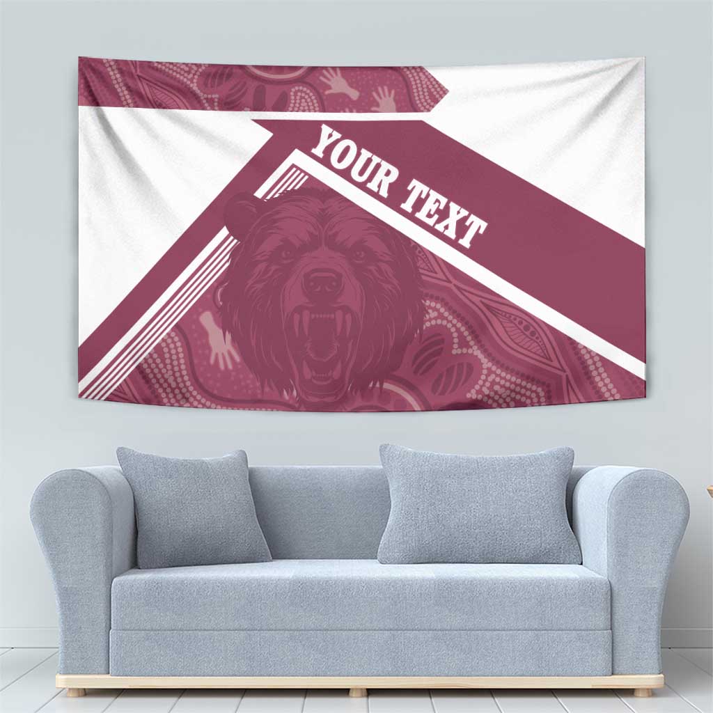 Burleigh Rugby Custom Tapestry Go Bears Maroon Aboriginal Art - Aussie Hoodie