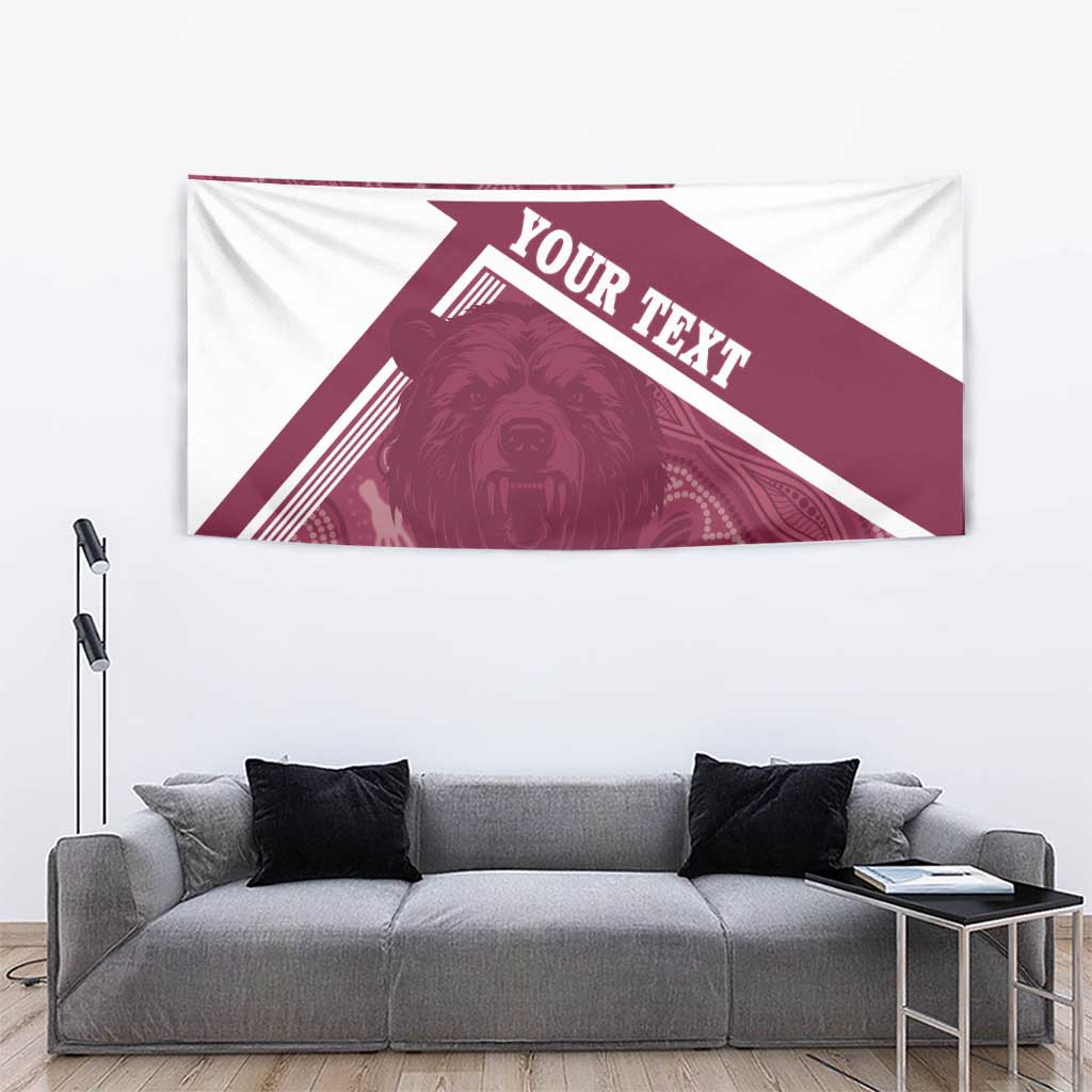 Burleigh Rugby Custom Tapestry Go Bears Maroon Aboriginal Art - Aussie Hoodie
