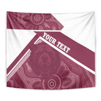 Burleigh Rugby Custom Tapestry Go Bears Maroon Aboriginal Art - Aussie Hoodie