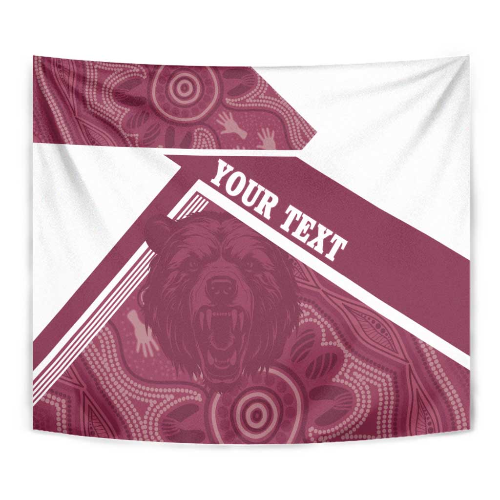 Burleigh Rugby Custom Tapestry Go Bears Maroon Aboriginal Art - Aussie Hoodie