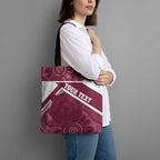 Burleigh Rugby Custom Tote Bag Go Bears Maroon Aboriginal Art - Aussie Hoodie