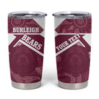 Burleigh Rugby Custom Tumbler Cup Go Bears Maroon Aboriginal Art - Aussie Hoodie