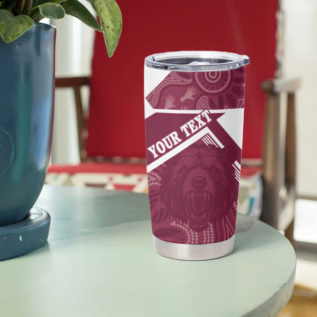 Burleigh Rugby Custom Tumbler Cup Go Bears Maroon Aboriginal Art - Aussie Hoodie