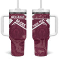 Burleigh Rugby Custom Tumbler With Handle Go Bears Maroon Aboriginal Art - Aussie Hoodie