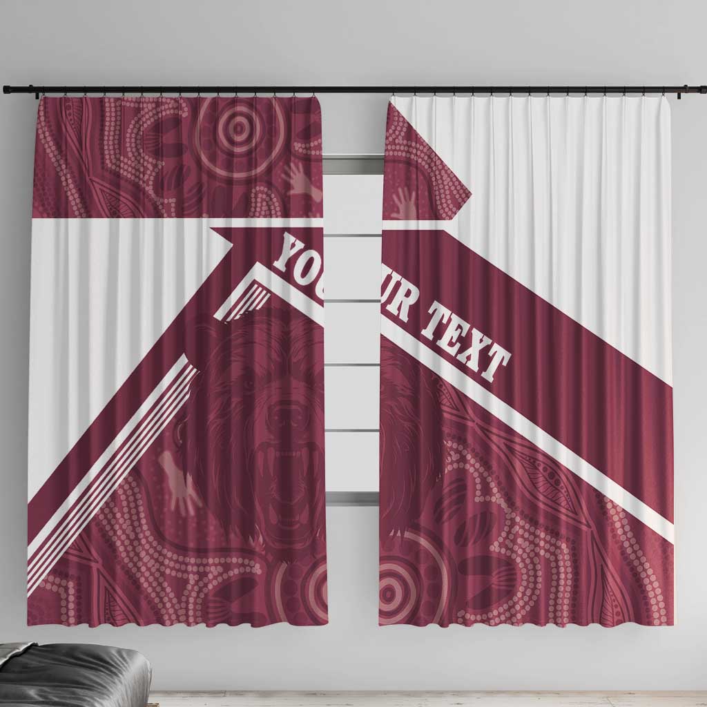 Burleigh Rugby Custom Window Curtain Go Bears Maroon Aboriginal Art - Aussie Hoodie