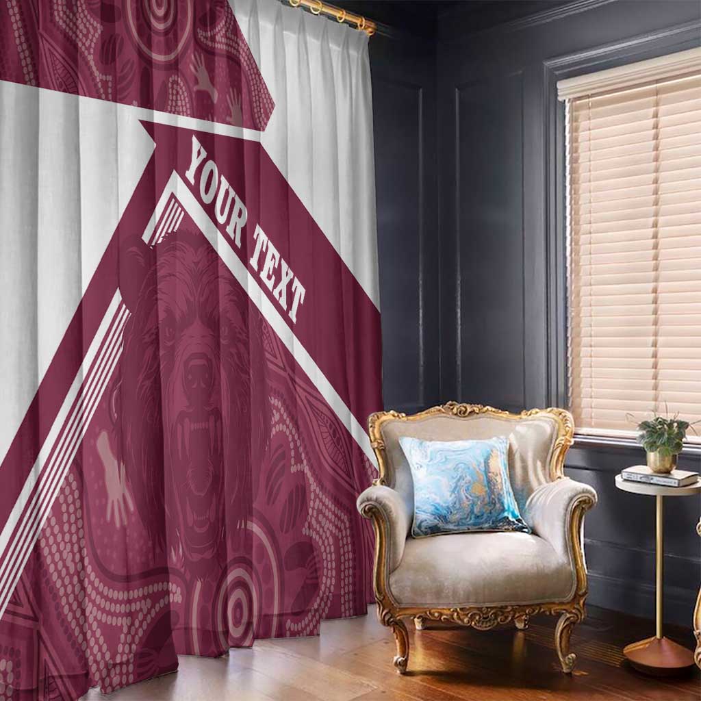Burleigh Rugby Custom Window Curtain Go Bears Maroon Aboriginal Art - Aussie Hoodie