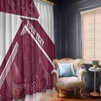 Burleigh Rugby Custom Window Curtain Go Bears Maroon Aboriginal Art - Aussie Hoodie