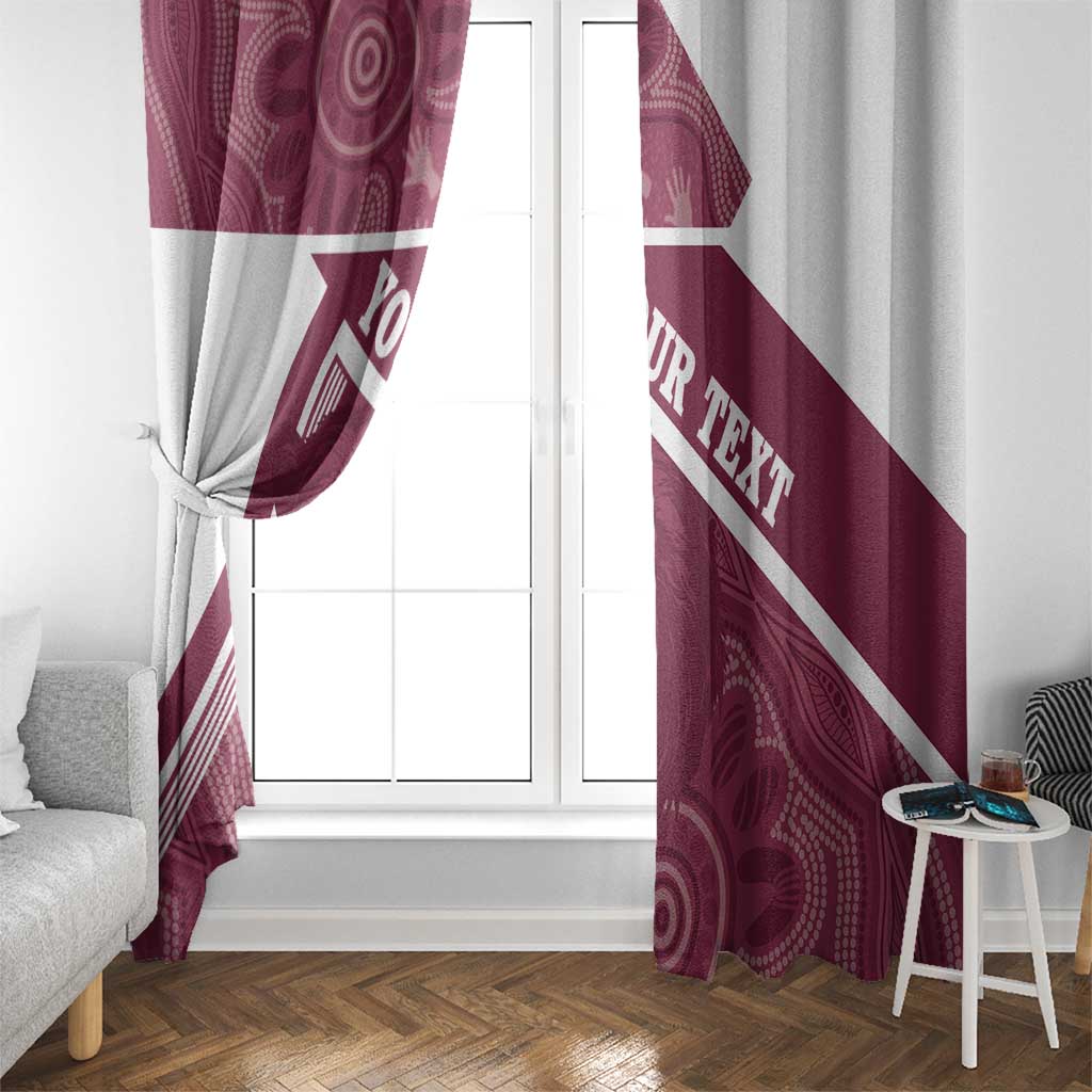 Burleigh Rugby Custom Window Curtain Go Bears Maroon Aboriginal Art - Aussie Hoodie