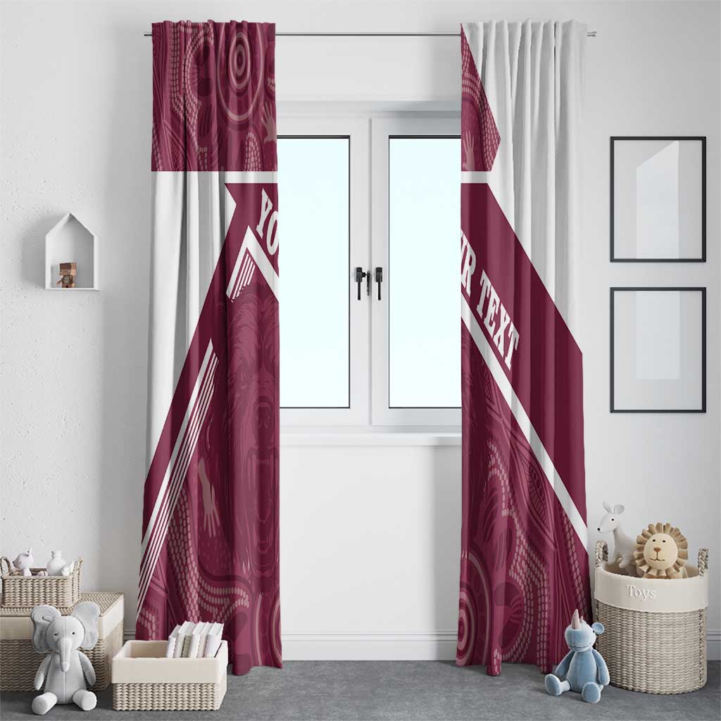 Burleigh Rugby Custom Window Curtain Go Bears Maroon Aboriginal Art - Aussie Hoodie