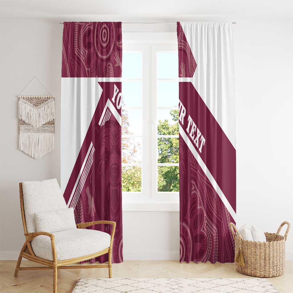 Burleigh Rugby Custom Window Curtain Go Bears Maroon Aboriginal Art - Aussie Hoodie