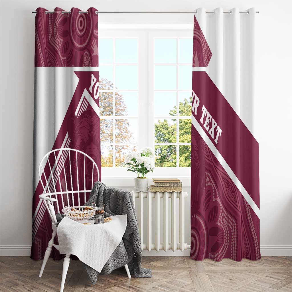 Burleigh Rugby Custom Window Curtain Go Bears Maroon Aboriginal Art - Aussie Hoodie