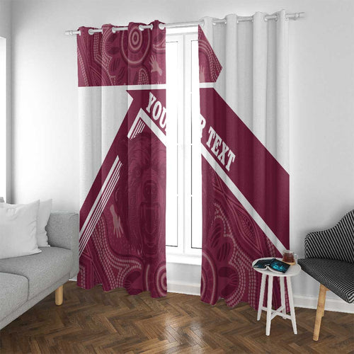 Burleigh Rugby Custom Window Curtain Go Bears Maroon Aboriginal Art - Aussie Hoodie